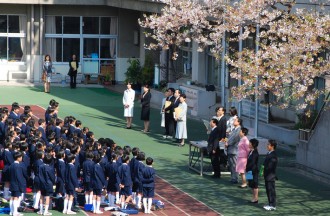 Semester begin in an elementary school in Tokyo